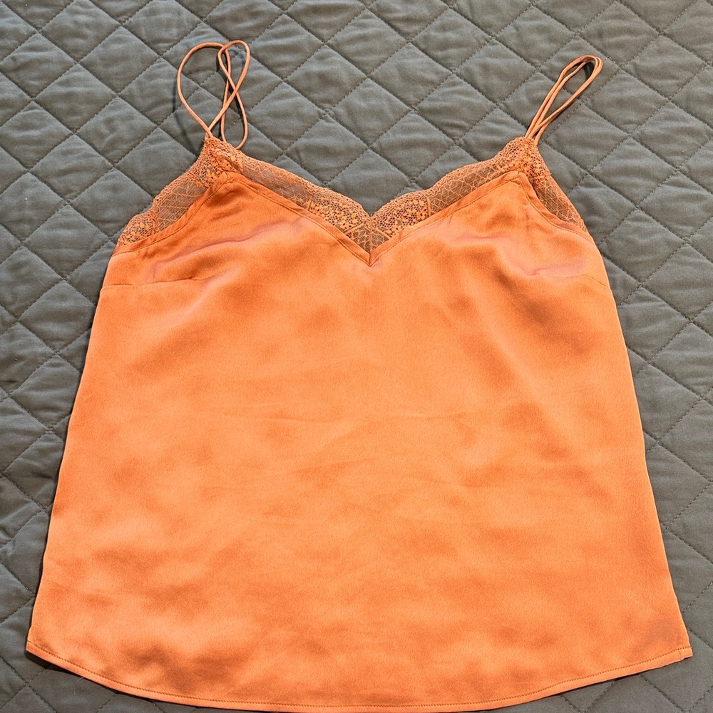 Pink Lace Trim Cami Top